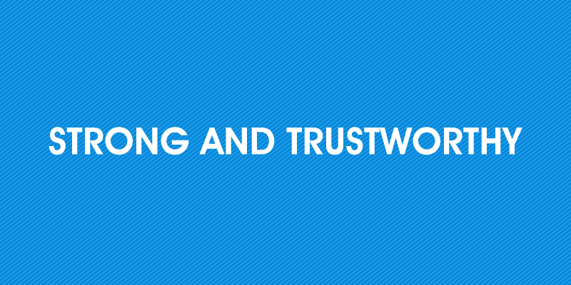 Blue: strong and trustworthy
